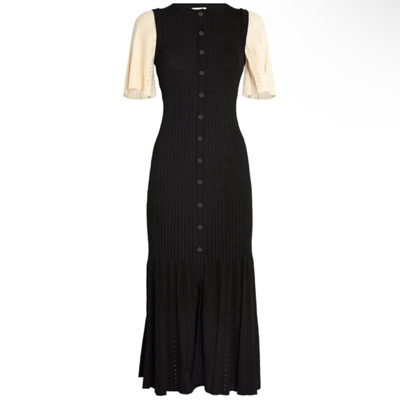 SANDRO RIBBED MIDI DRESS - Picture 2 of 4